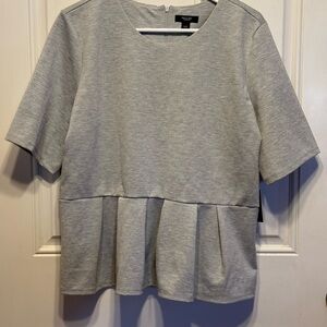 Simply Vera Vera Wang Light Gray Peplum Top